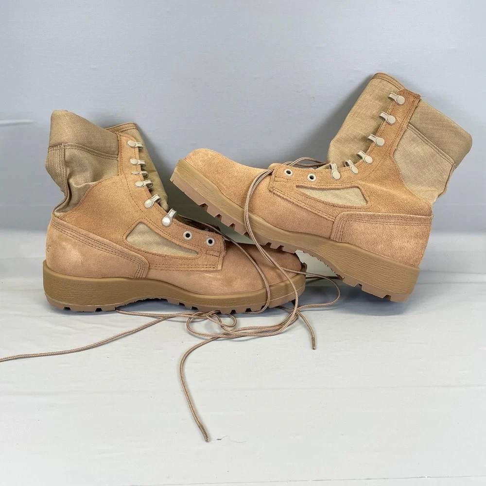 Belleville Waterproof Combat Boots Mens Size 9 R Brown Suede Vibram 390DES Army
